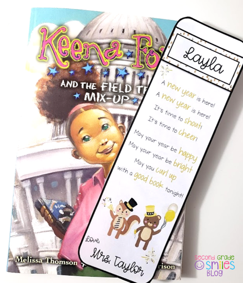 book with personalized bookmark