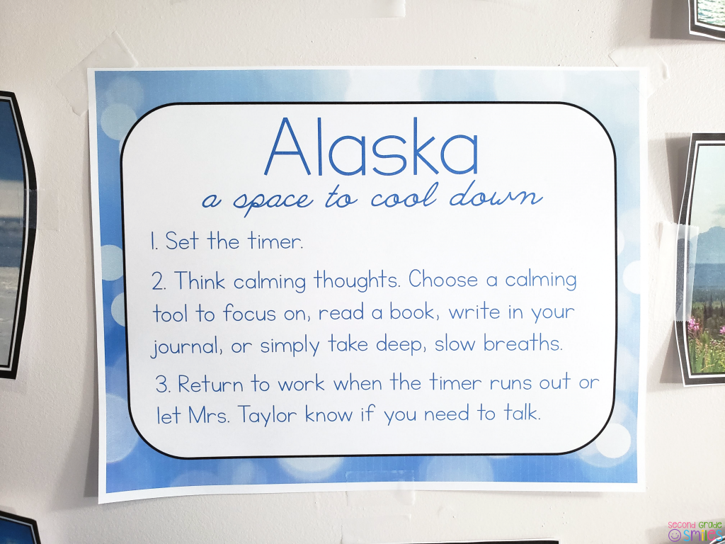 classroom calm space poster